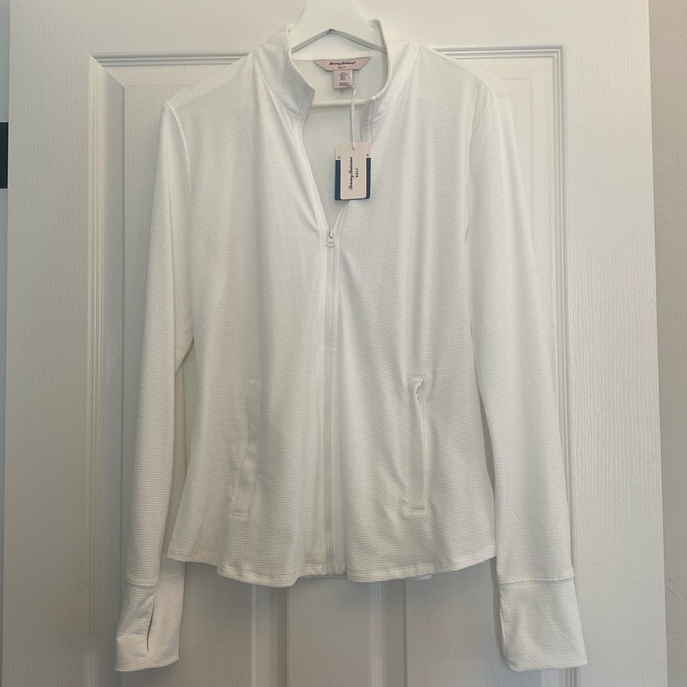 Tommy Bahama Women’s Golf UPF 50 Full Zip Jacket in White Size L